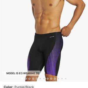 Size 28 Sporti  Kids Swim Jammers - Black and Purple. Perfect for swim team